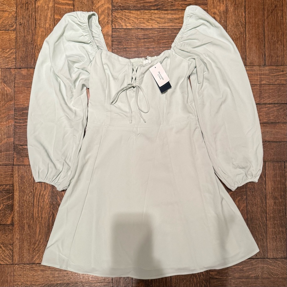 Abercrombie & Fitch Lace-up Mint Green Flirty Milkmaid Mini Dress Size Small NWT